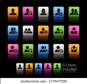 Avatar Icons // ColorBox Series - The Vector file includes 5 color versions for each icon in different layers.