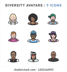 Avatar icons of different races, nationalities, and cultures