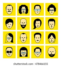 avatar icons, face icons