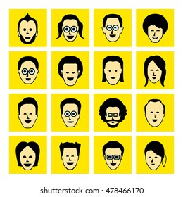 avatar icons, face icons