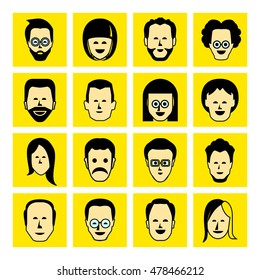 avatar icons, face icons
