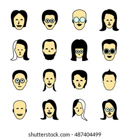 avatar icons, human face icons