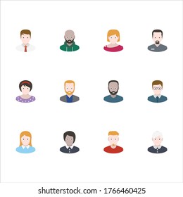Avatar icons on white background - Set 1