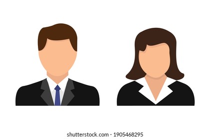 Avatar icons set for girls and boys. Profile of man and woman avatar. Flat design. Vector illustration