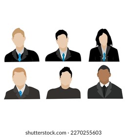 avatar icons set isolated on white color background. illustration vector