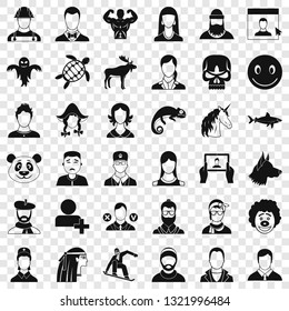 Avatar icons set. Simple style of 36 avatar vector icons for web for any design