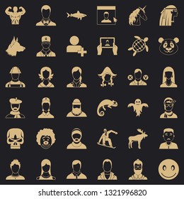 Avatar icons set. Simple style of 36 avatar vector icons for web for any design