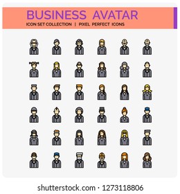 Avatar Icons Set. UI Pixel Perfect Well-crafted Vector Thin Line Icons. The illustrations are a vector.