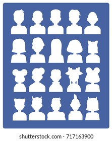 Avatar icons for social network. Vector icons