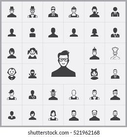 iconos de avatar conjunto universal para web y móvil