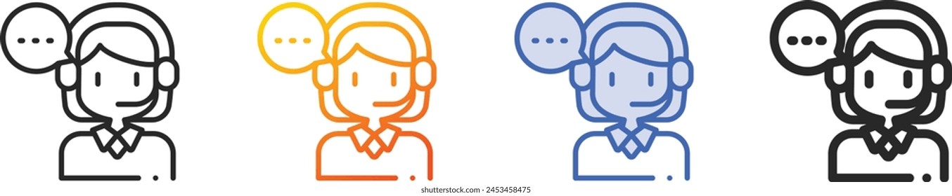 avatar icon.Thin Linear, Gradient, Blue Stroke and bold Style Design Isolated On White Background