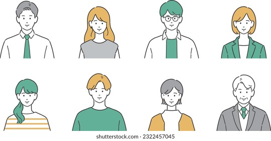 Avatar illustration of asian people
