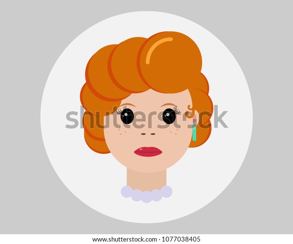 Avatar Illustration Red Hair Woman Curly Royalty Free Stock Image