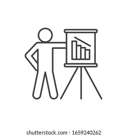 Avatar with infographic board line style icon design of Person' profile. Social communication human user partnership member and figure theme Vector illustration