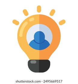 Avatar dentro de la bombilla que muestra el concepto de la idea del usuario