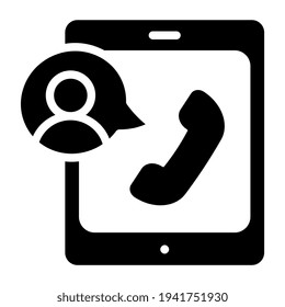 Avatar dentro del smartphone, icono de videollamada móvil