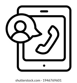 Avatar dentro del smartphone, icono de videollamada móvil