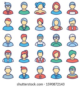 
Avatar Isolated Vector icons Set that can be easily modified or edited
