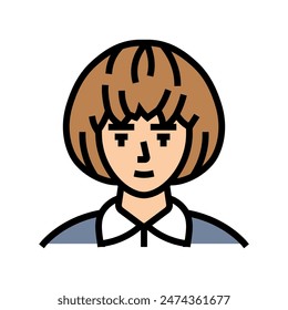 avatar japan school girl color icon vector. avatar japan school girl sign. isolated symbol illustration