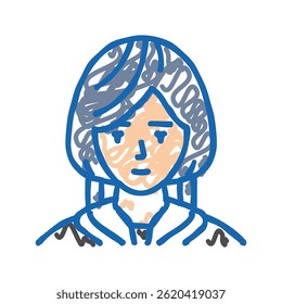 avatar japan school girl doodle icon sketch vector. avatar japan school girl sign. isolated symbol illustration