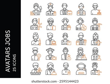 Avatar Jobs icon pack. Set icon design