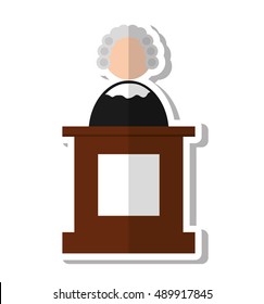 Avatar Judge Bench Icon Vector Illustration Design