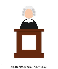 Avatar Judge Bench Icon Vector Illustration Design