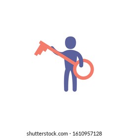 Avatar with key design of Security lock access door house safe safety and protection theme Vector illustration