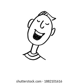 Avatar. The laughing guy. A hand-drawn cartoon character. Doodle illustration