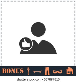Avatar like icon flat. Simple vector symbol and bonus icon
