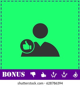 Avatar like icon flat. Simple vector symbol and bonus icon