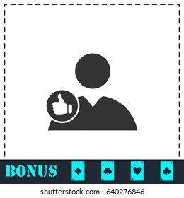 Avatar like icon flat. Simple vector symbol and bonus icon