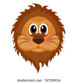 Avatar of a lion on a white background, Vector illustration