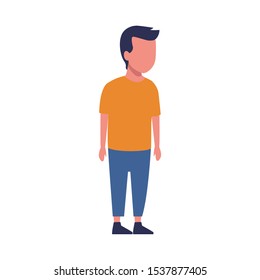avatar little kid icon over white background, colorful design. vector illustration