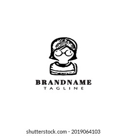 retrato de diseño de icono del logotipo de avatar ilustración vectorial moderna