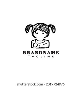 avatar logo icon design template modern cute illustration