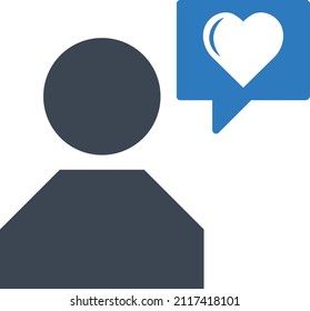 Avatar mit Liebesmeldungssymbol 