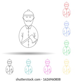 avatar lumberjack multi color style icon. Simple thin line, outline vector of avatars icons for ui and ux, website or mobile application