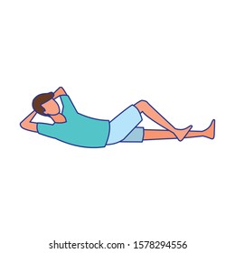 avatar lying man icon over white background, vector illustration