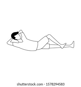avatar lying man icon over white background, vector illustration