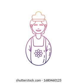 ícono de la sirvienta avatar nolan. Línea delgada simple, contorno vectorial de los iconos de Avatars para ui y ux, sitio web o aplicación móvil
