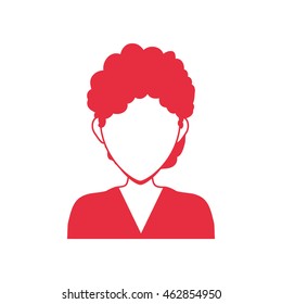 Avatar male concept represented by man head and torso silhouette icon. Isolated and flat illustration