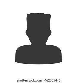 Avatar male concept represented by man head and torso silhouette icon. Isolated and flat illustration