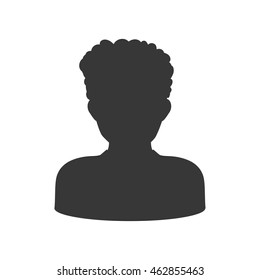 Avatar male concept represented by man head silhouette icon. Isolated and flat illustration