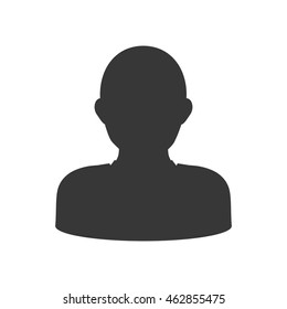 Avatar male concept represented by man head and torso silhouette icon. Isolated and flat illustration