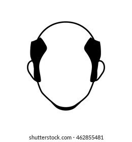 Avatar male concept represented by man head silhouette icon. Isolated and flat illustration