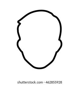 Avatar male concept represented by man head silhouette icon. Isolated and flat illustration