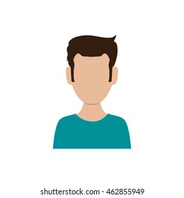 Avatar male concept represented by man head and torso icon. Isolated and flat illustration