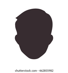 Avatar male concept represented by man head silhouette icon. Isolated and flat illustration