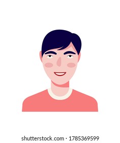 avatar male facial emotions. Vector illustration in cartoon style